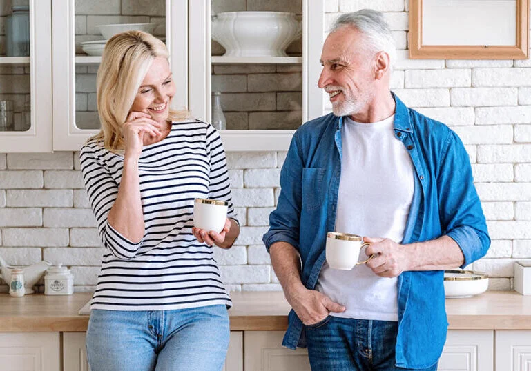Mature couple planning retirement